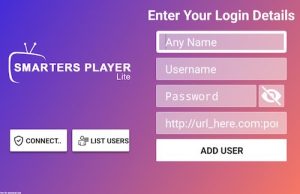 QHDTV IPTV SHOP IPTV Premium sans coupure - Parfait pour foot Écran de connexion de Smarters Player Lite.